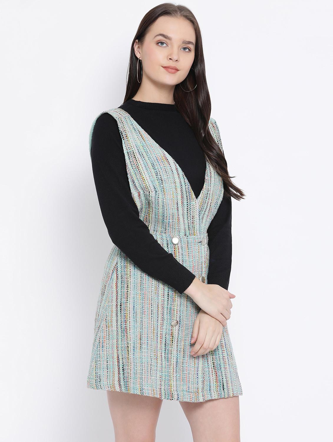 v-neck button up a-line dress - 16750798 - Zoom Image - 2