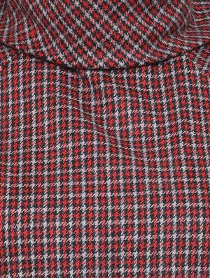turtle neck checkered a-line dress - 16750835 - Standard Image - 5