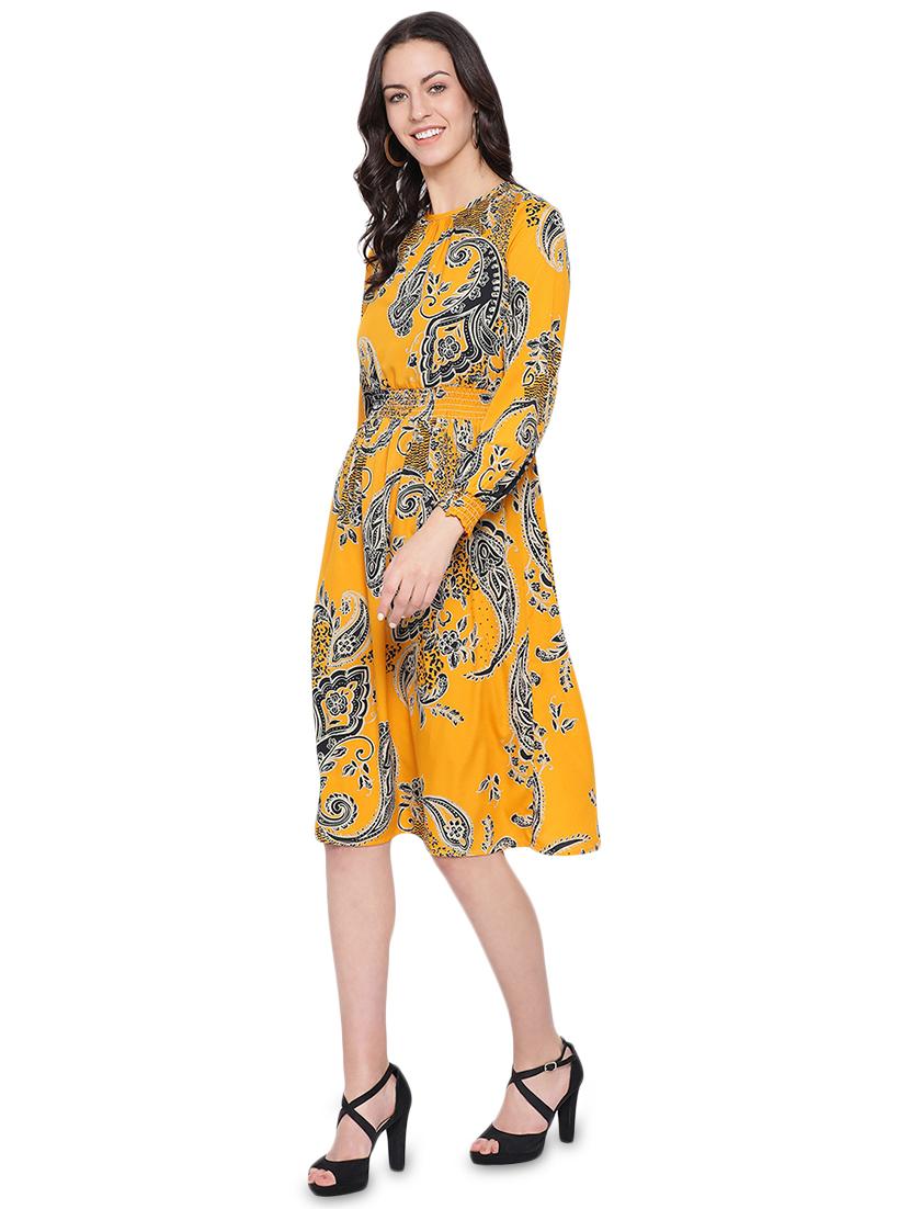 bishop sleeved paisley a-line dress - 16750855 - Zoom Image - 2