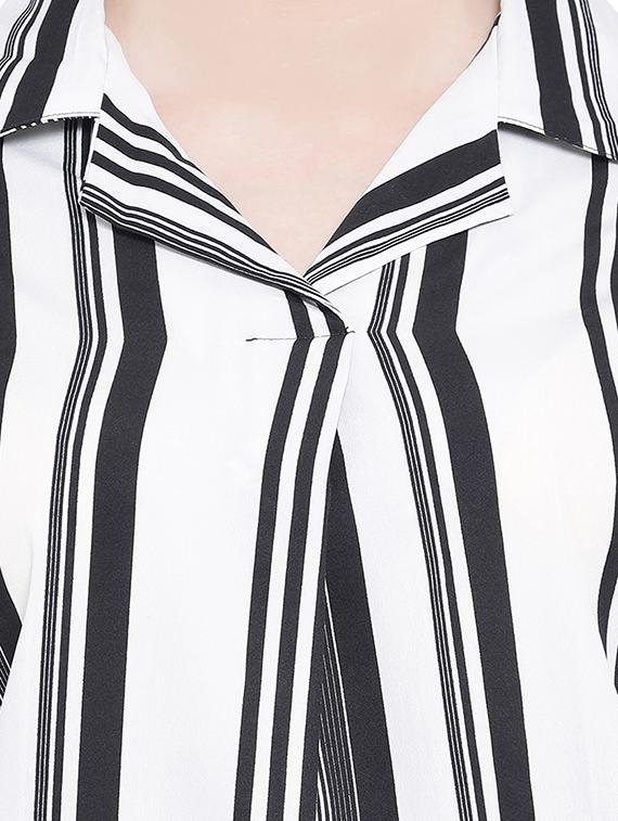 shirt collar striped top - 16750961 - Zoom Image - 5