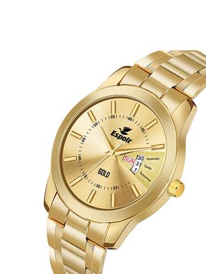espoir analogue stainless steel gold dial day and date boy's and men's watch - gwalior0507 - 16751145 - Standard Image - 2