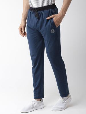 blue solid full length track pant - 16751213 - Standard Image - 2