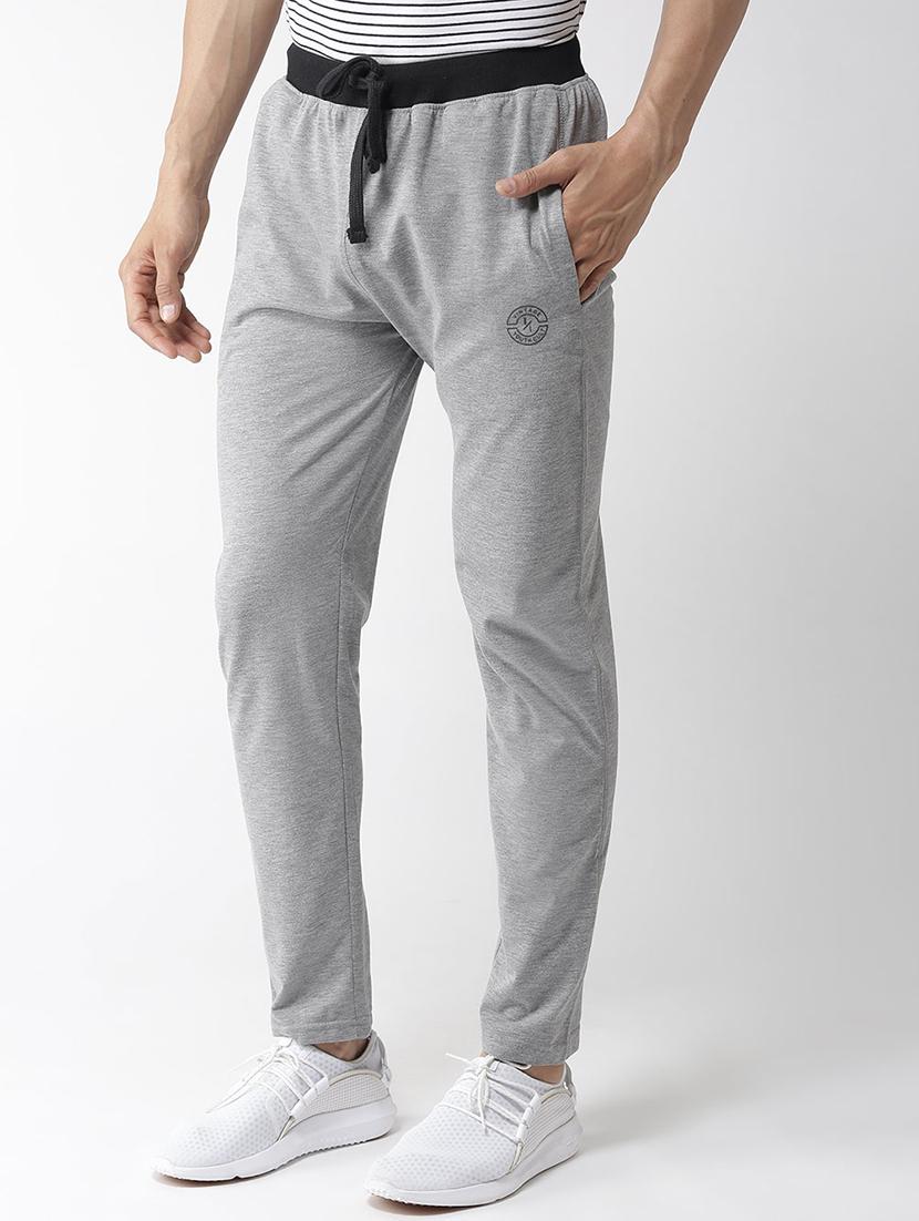 grey solid full length track pant - 16751214 - Zoom Image - 2