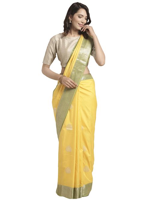 solid kanjivaram saree with blouse - 16751481 - Very Small Image - 1