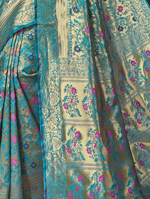 self-design printed saree with blouse - 16753497 - Standard Image - 2