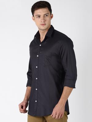 grey solid casual shirt - 16754356 - Standard Image - 2