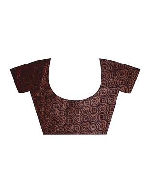 solid printed saree with blouse - 16754423 - Standard Image - 2