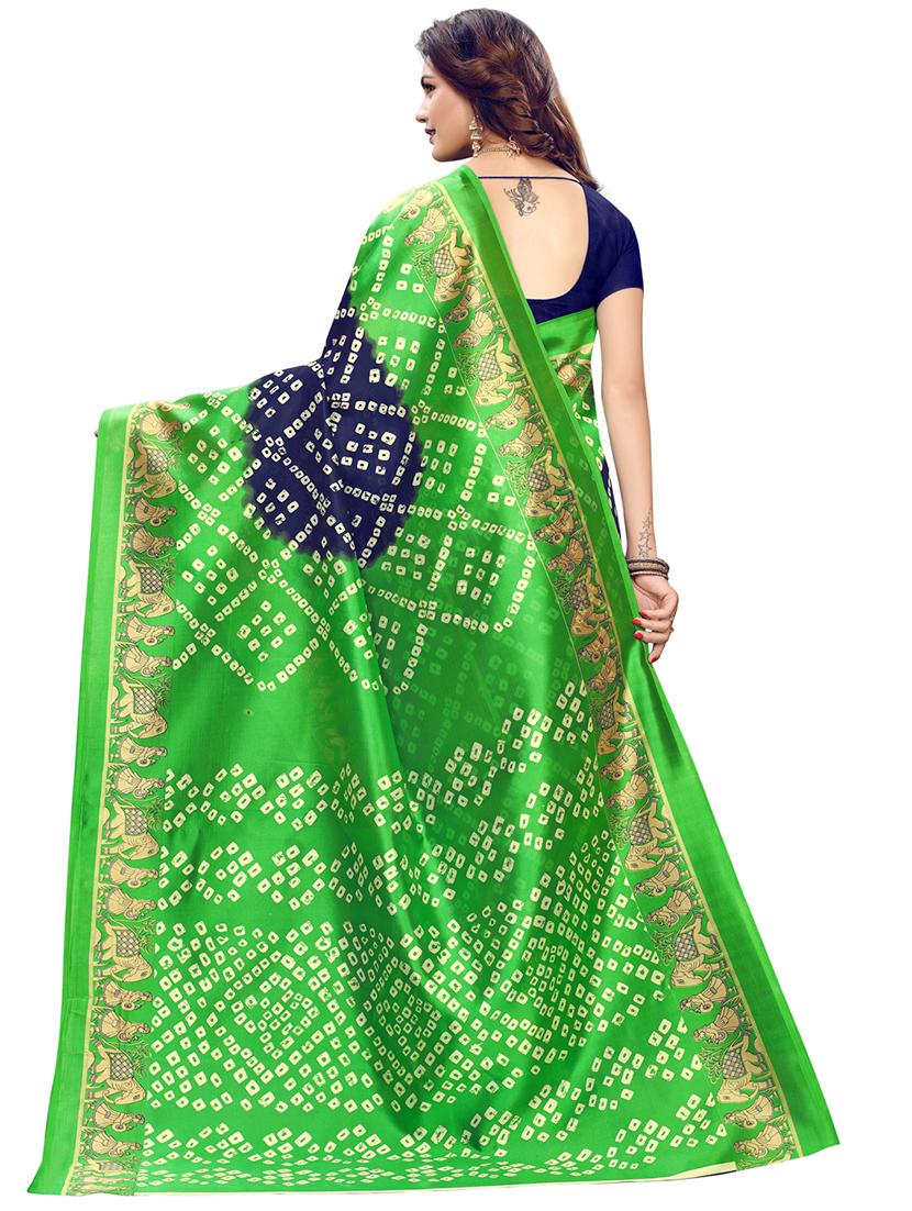 bandhani printed saree with blouse - 16754462 - Zoom Image - 2