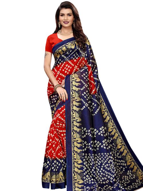 floral printed saree with blouse - 16754463 - Standard Image - 1