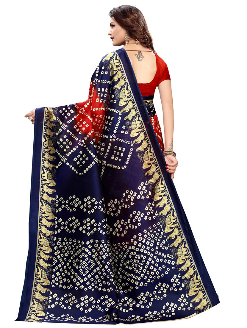 floral printed saree with blouse - 16754463 - Zoom Image - 2