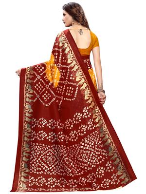 floral printed saree with blouse - 16754464 - Standard Image - 2