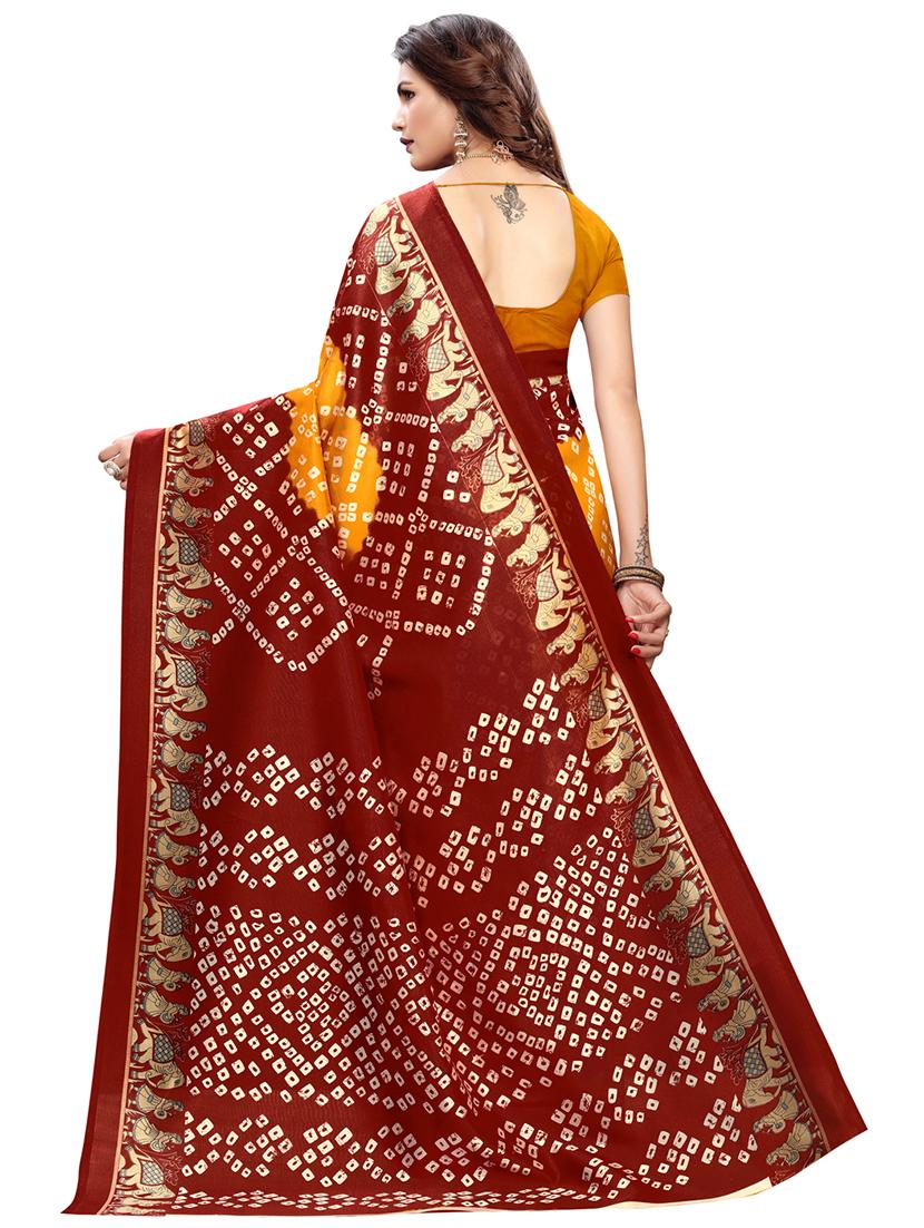 floral printed saree with blouse - 16754464 - Zoom Image - 2
