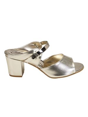 silver slip on sandals - 16755435 - Standard Image - 2