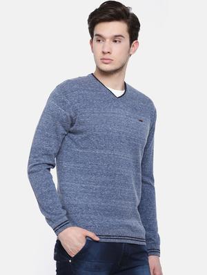 blue self design pullover - 16755479 - Standard Image - 2