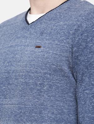 blue self design pullover - 16755479 - Standard Image - 5