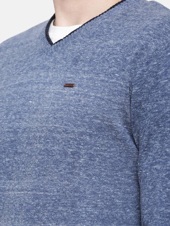 blue self design pullover - 16755479 - Zoom Image - 5