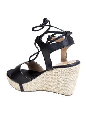 black lace-up wedges - 16755519 - Standard Image - 2