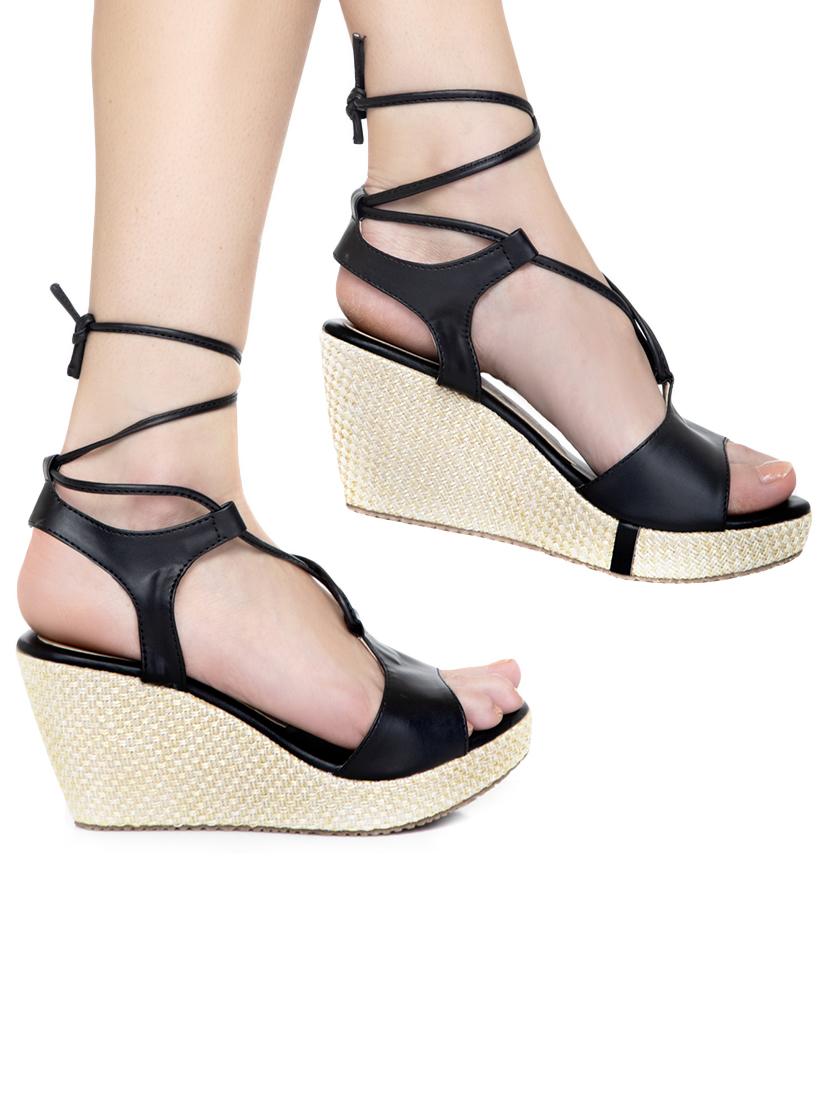 black lace-up wedges - 16755519 - Zoom Image - 5