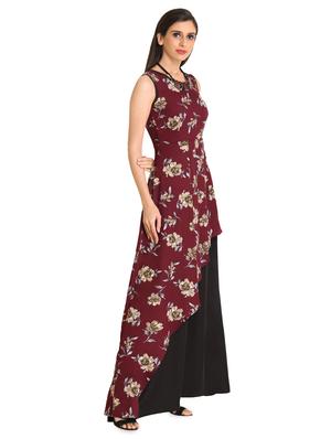 v-neck floral layered maxi dress - 16755911 - Standard Image - 2