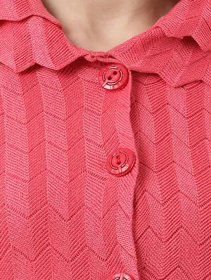 shirt collar chevron cardigan - 16756136 - Standard Image - 5