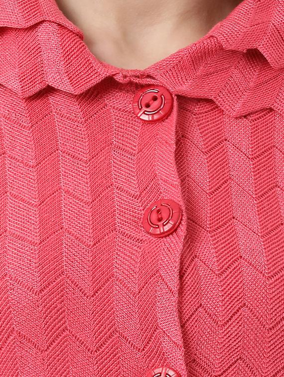 shirt collar chevron cardigan - 16756136 - Zoom Image - 5