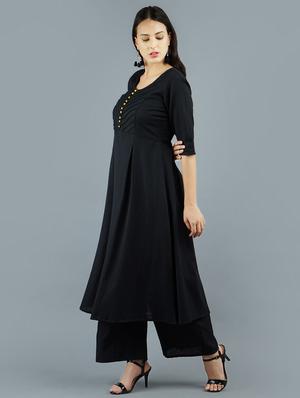 solid a-line kurta - 16756452 - Standard Image - 2