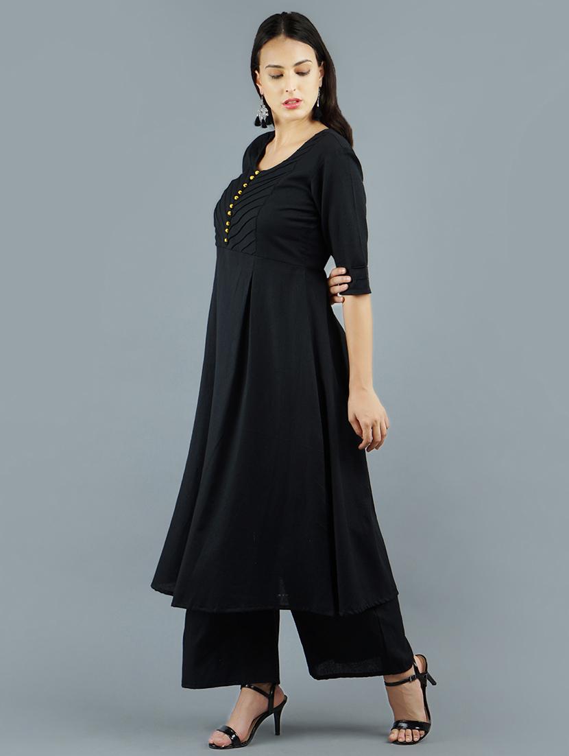 solid a-line kurta - 16756452 - Zoom Image - 2