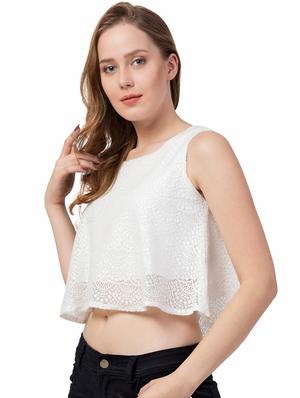 round neck crop top - 16756634 - Standard Image - 2