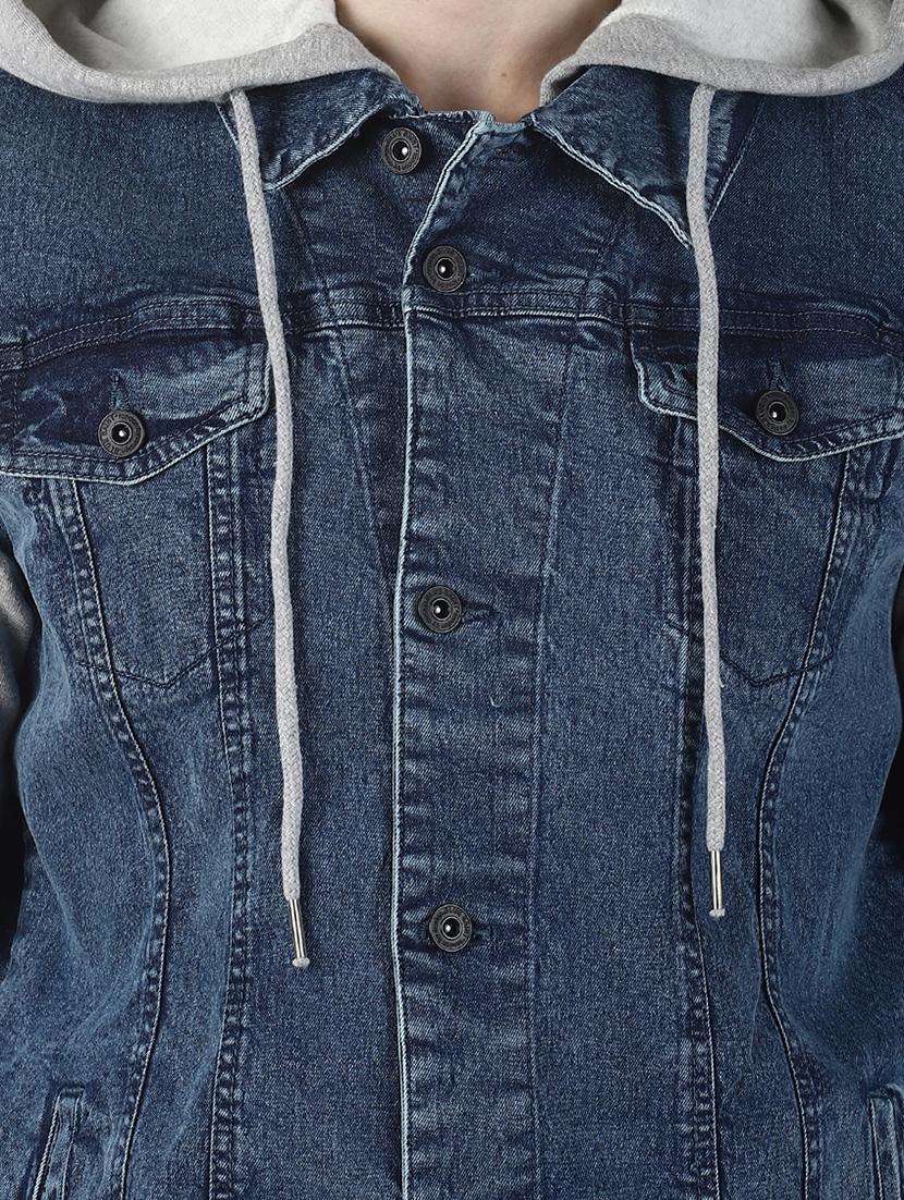 blue color block denim jacket - 16756803 - Zoom Image - 5