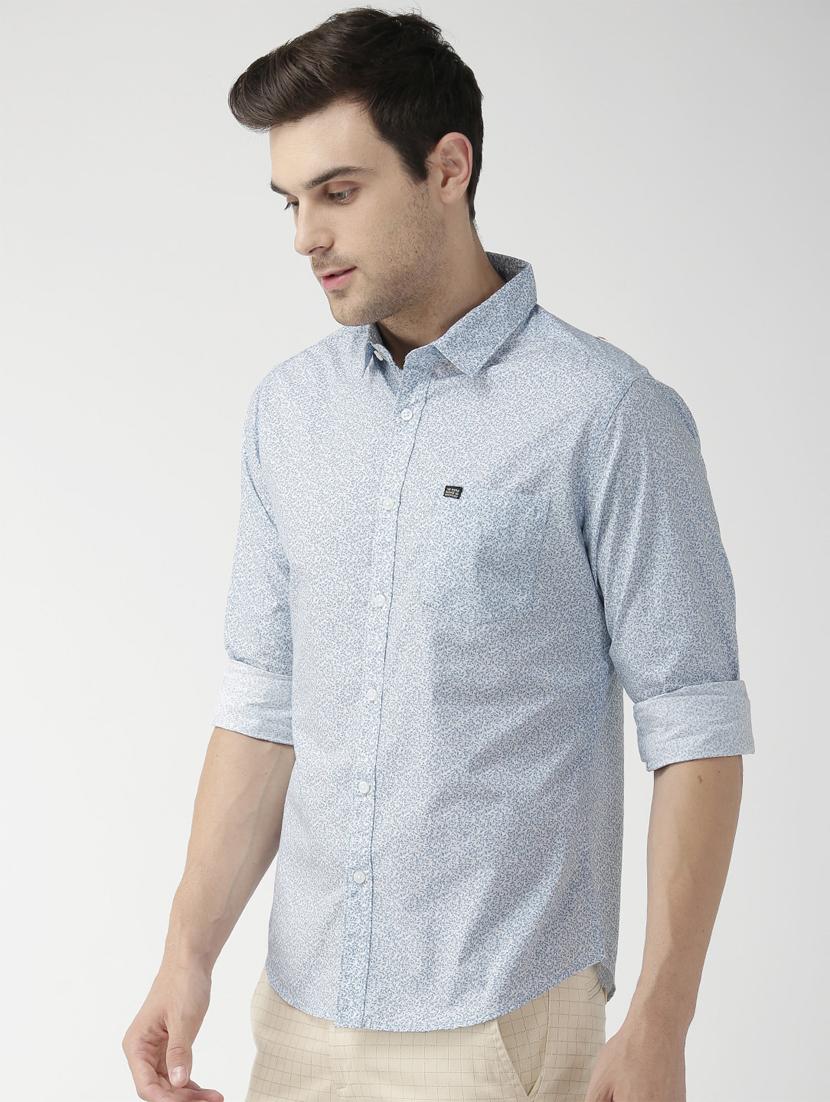 light blue printed casual shirt - 16759902 - Zoom Image - 2