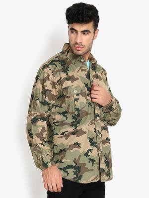 green camouflage printed casual shirt - 16760307 - Standard Image - 2