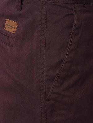red solid flat front casual trouser - 16761998 - Standard Image - 5
