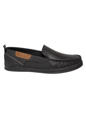 black leatherette slip on loafers - 16762459 - Standard Image - 2