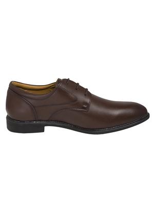 brown leatherette lace-up derbys - 16762462 - Standard Image - 2