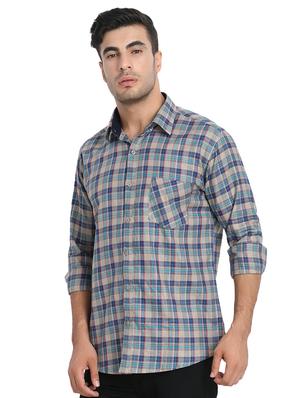 grey checkered casual shirt - 16762736 - Standard Image - 2