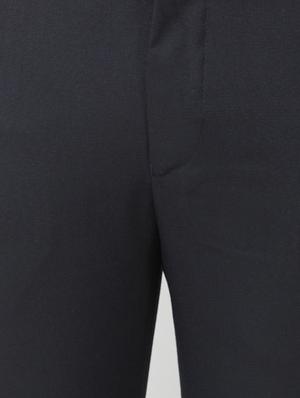 navy blue solid flat front formal trouser - 16762747 - Standard Image - 5