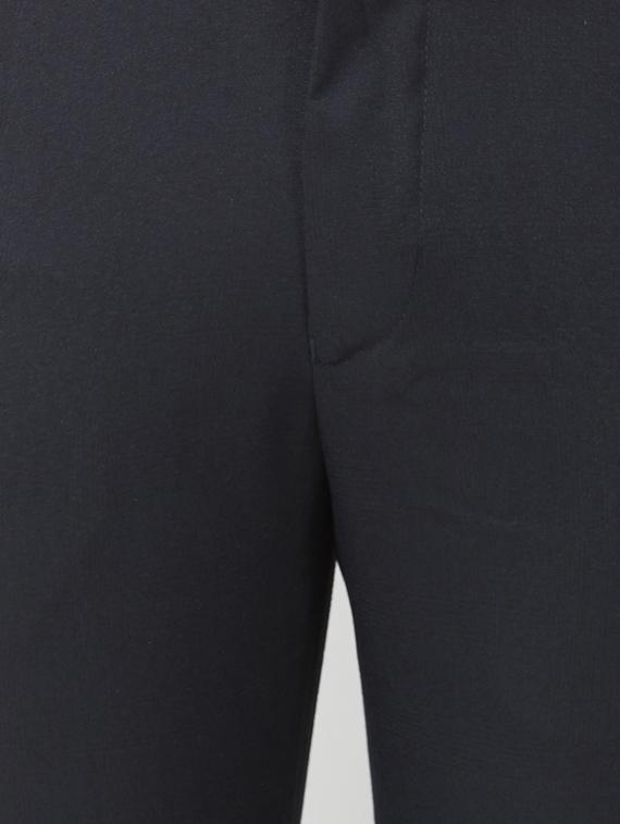 navy blue solid flat front formal trouser - 16762747 - Zoom Image - 5
