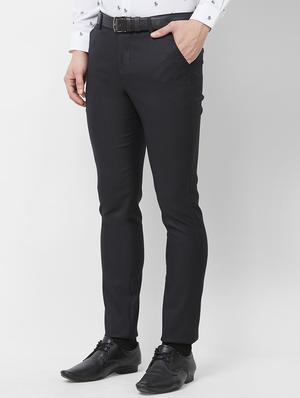 black solid flat front formal trouser - 16762750 - Standard Image - 2