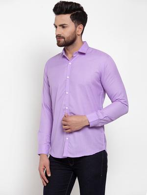 purple solid casual shirt - 16762850 - Standard Image - 2