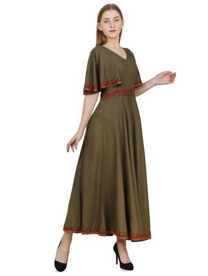 kimono sleeved embroidered maxi dress - 16762948 - Standard Image - 2