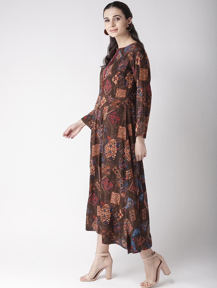 round neck printed maxi dress - 16763536 - Zoom Image - 2