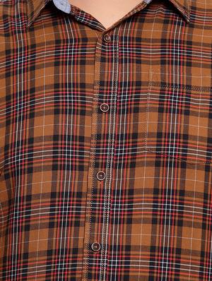 brown checkered casual shirt - 16763629 - Standard Image - 5
