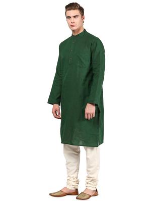 green solid long kurta - 16763825 - Standard Image - 2