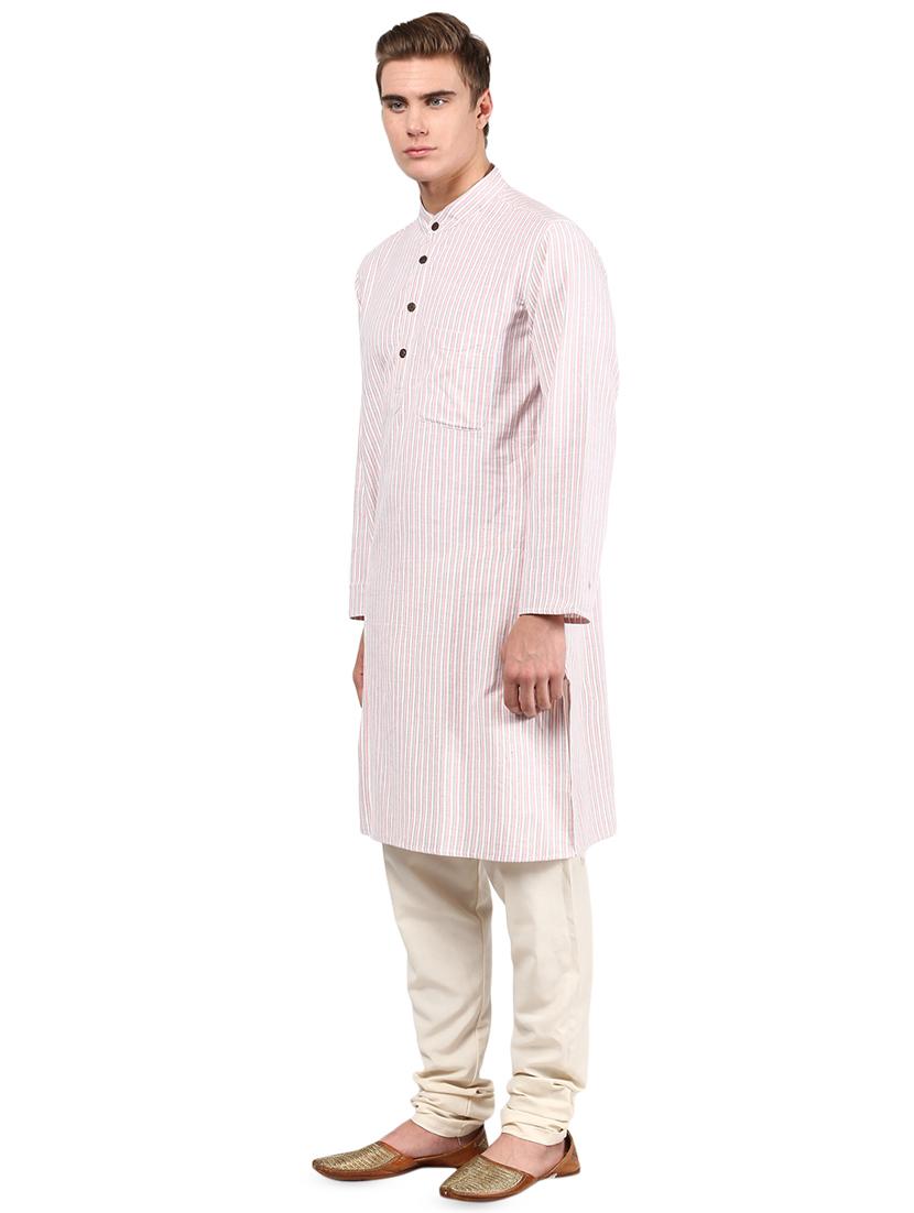 white striped long kurta - 16763828 - Zoom Image - 2