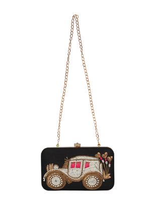 black faux silk box clutch - 16764048 - Standard Image - 5
