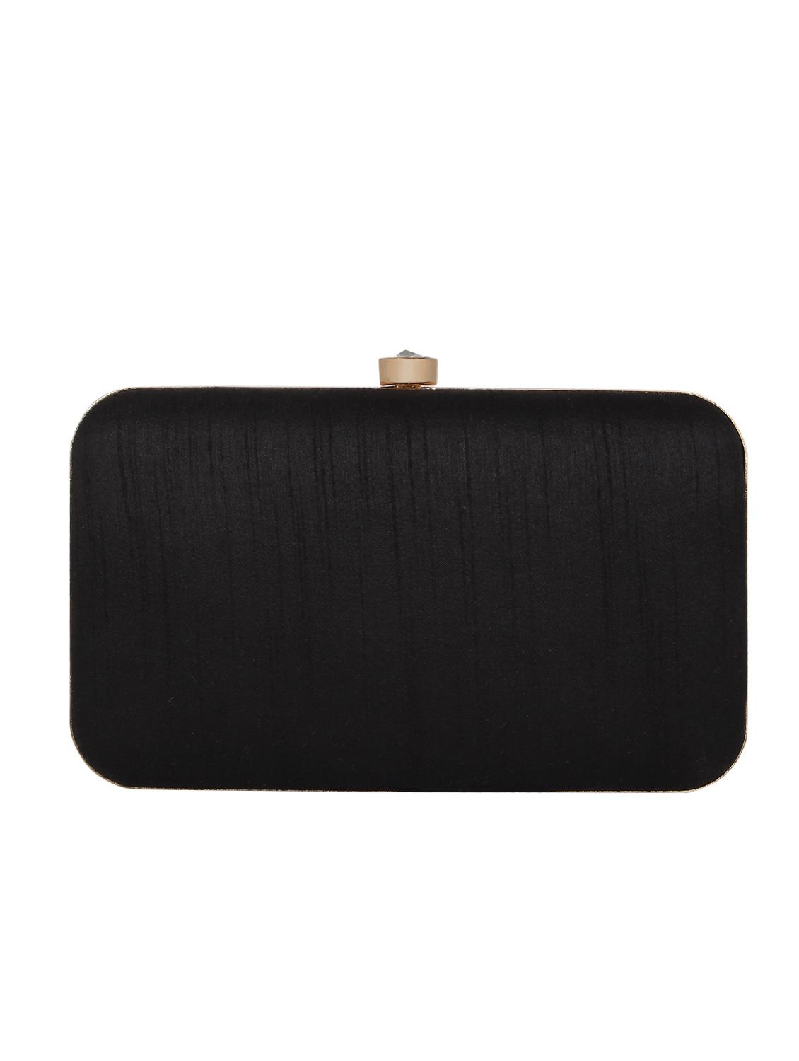 black faux silk box clutch - 16764048 - Zoom Image - 2