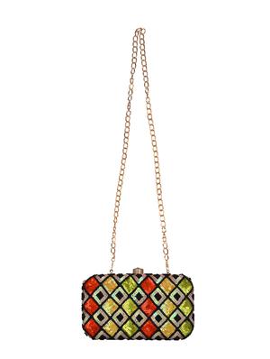 multi faux silk box clutch - 16764051 - Standard Image - 5