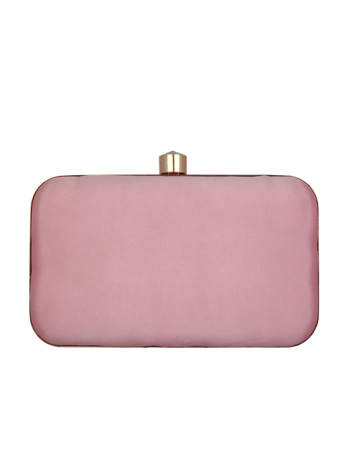 pink faux silk box clutch - 16764062 - Zoom Image - 2