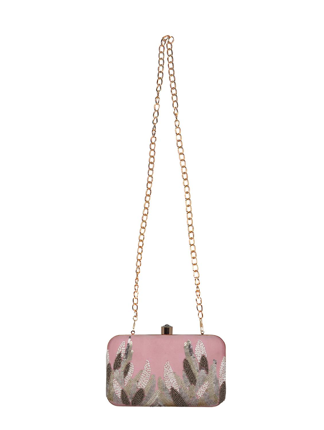 pink faux silk box clutch - 16764062 - Zoom Image - 5