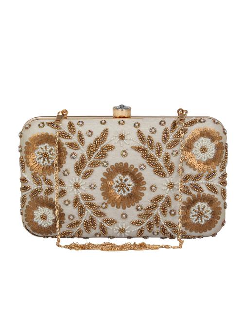 white faux silk box clutch - 16764066 - Standard Image - 1